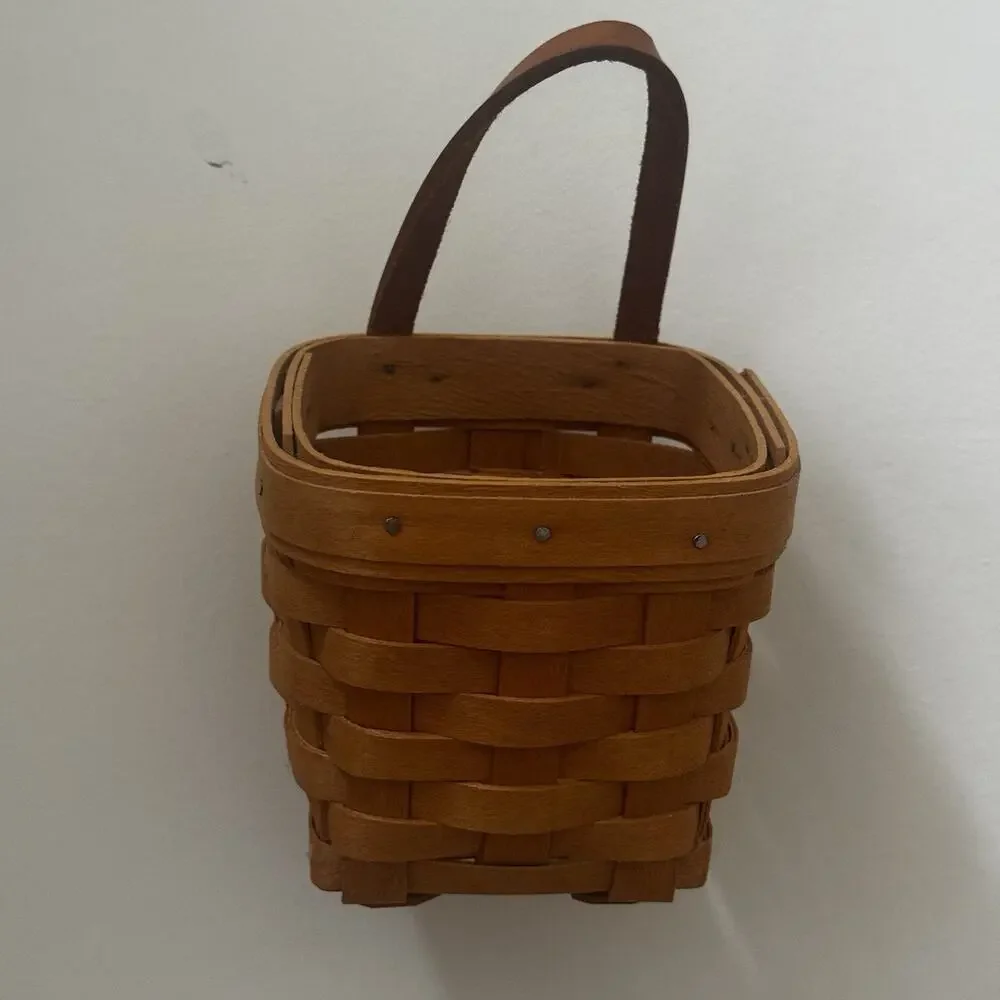 Longaberger Classic Chives Booking Basket 2000 Y2K Cottage Farmhouse Country VTG